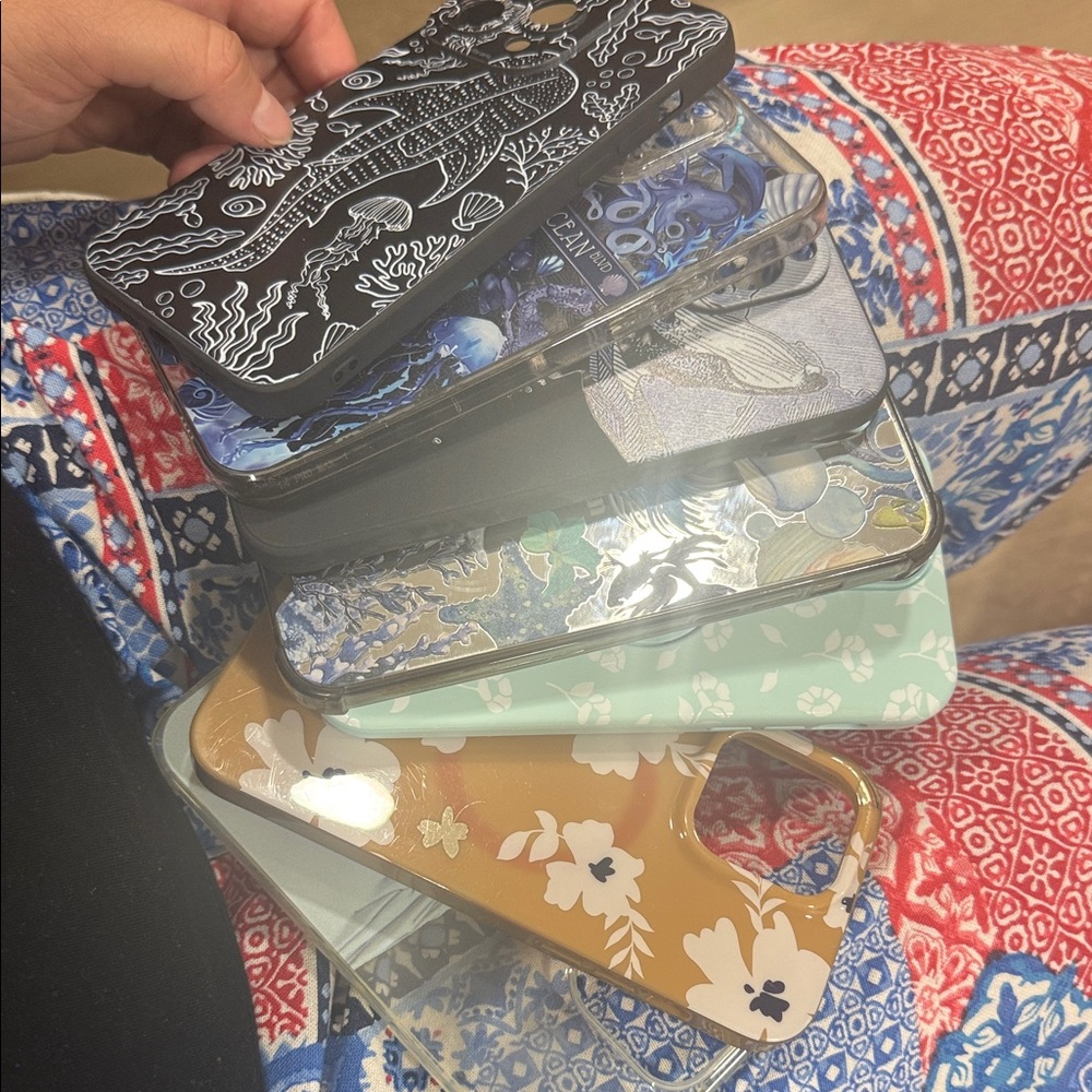 Assorted Phone Cases - Black, Blue, Green, Gold